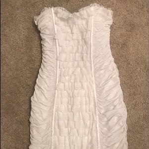BEBE white strapless Lace dress size M